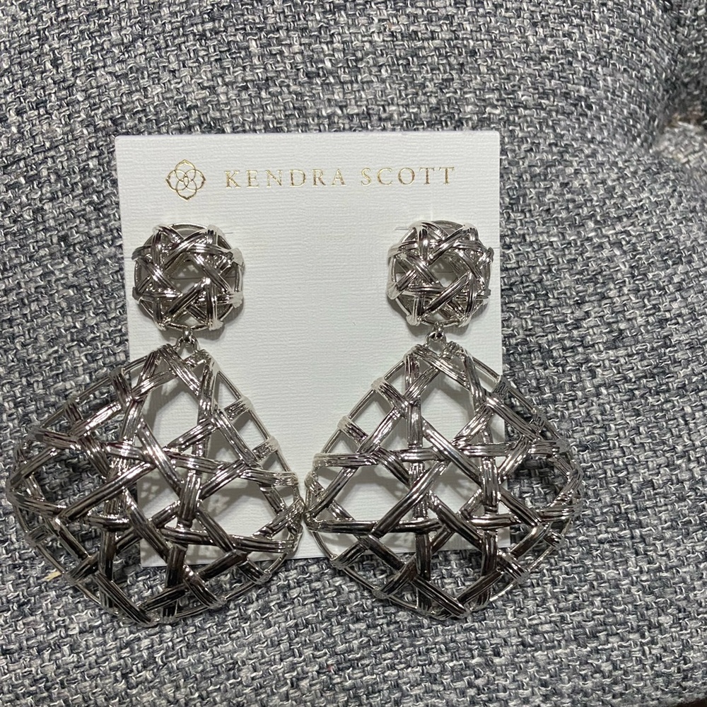 Kendra Scott Natalie Statement Earrings Silver